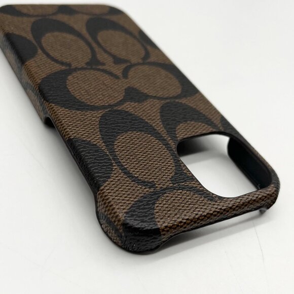 Coach Brown And Black Signature Canvas Slim Wrap I Phone 12 Mini Case - Picture 6 of 6